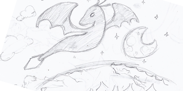 A doodle of a dragon.